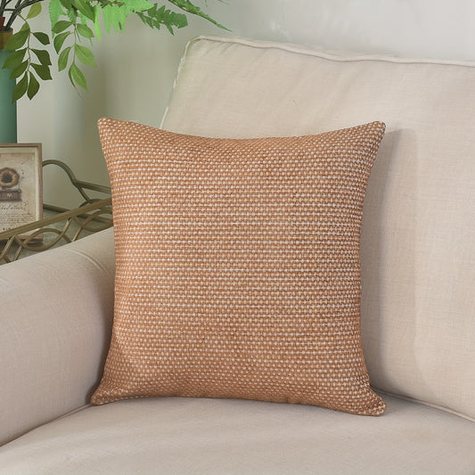 Dotted chenille fabric, gold,offers a set of two decorative throw pillow covers featuring Simple and elegant dot pattern design. These cushion covers measure 18 by 18 inches, providing a perfect accent for your living space.