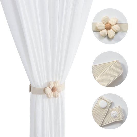 Bohemian Curtain Tiebacks Cute Floral Curtain Ties The colors are fresh and soft,Ideal for enhancing living rooms, bedrooms, dining areas, cafés, or offices