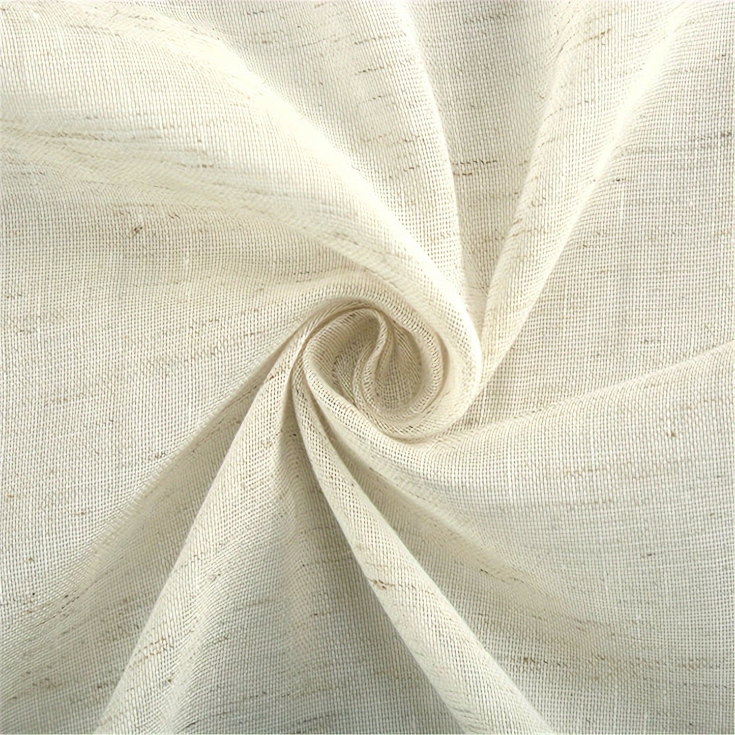 2 Panels Beige Faux Linen Sheer Curtain Set for French & Sidelight Doors, Sunlight Filtering & Privacy with Included Tiebacks