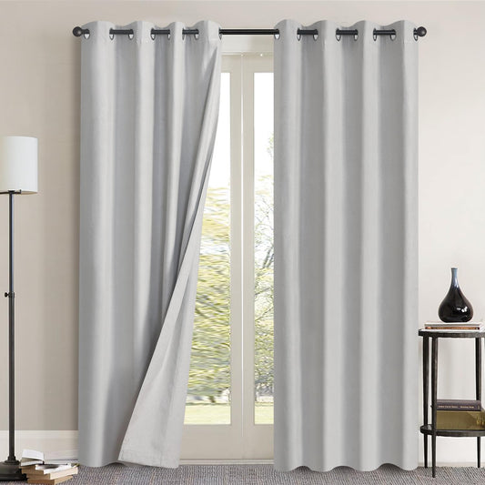 Blackout Curtains 2-Panel Set - Thermal Insulated Textured Drapes with Grommet Top,Suitable for bedroom, living room