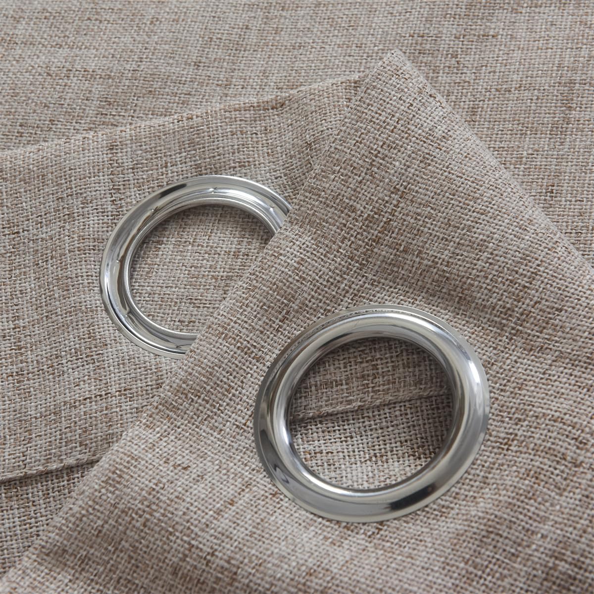 Sheer Curtains 2 Panel Set Khaki Light Filtering Drapes with Grommet Top for Living Room Bedroom