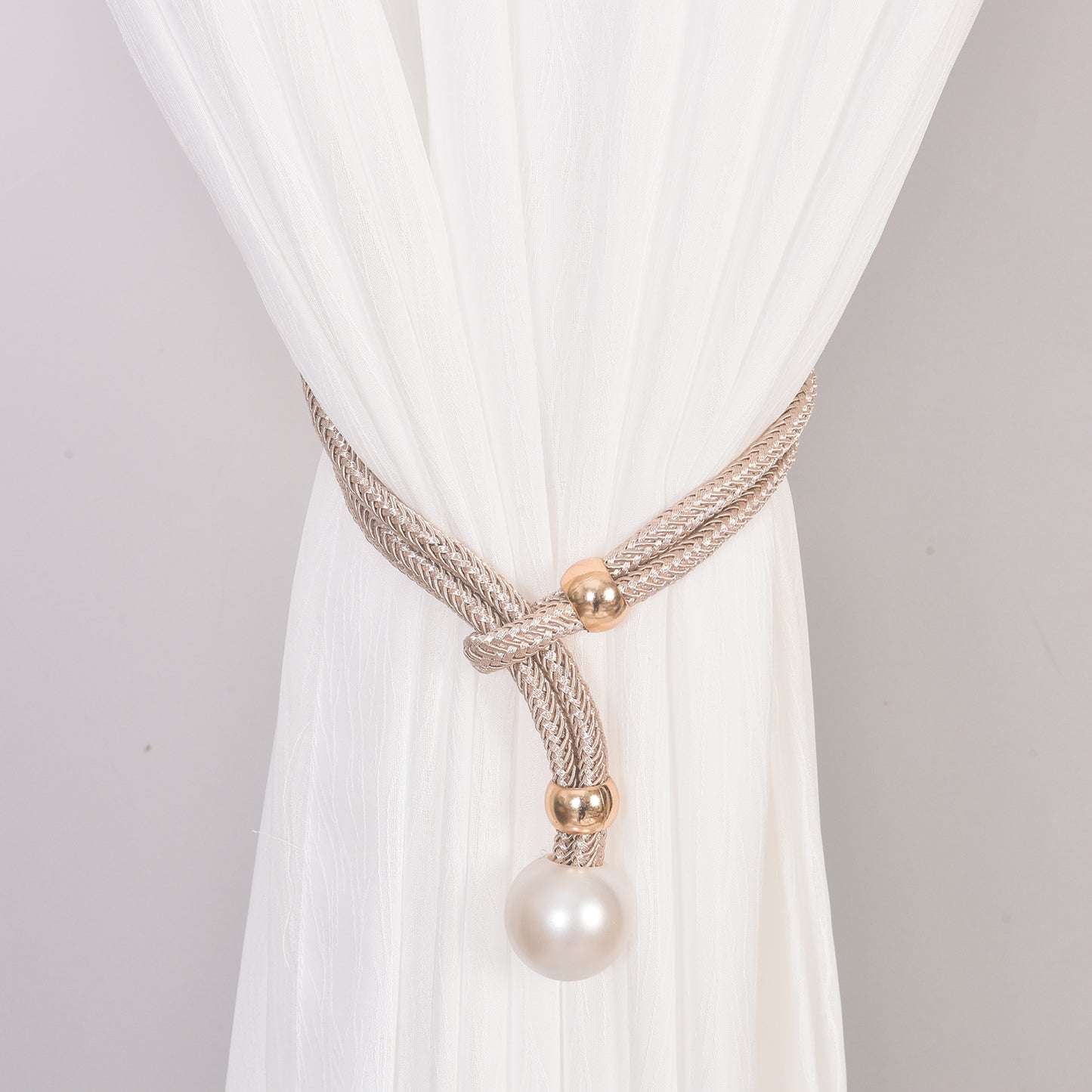 2pcs Elegant Modern Curtain Tiebacks - Contemporary Polyester Window Holdbacks