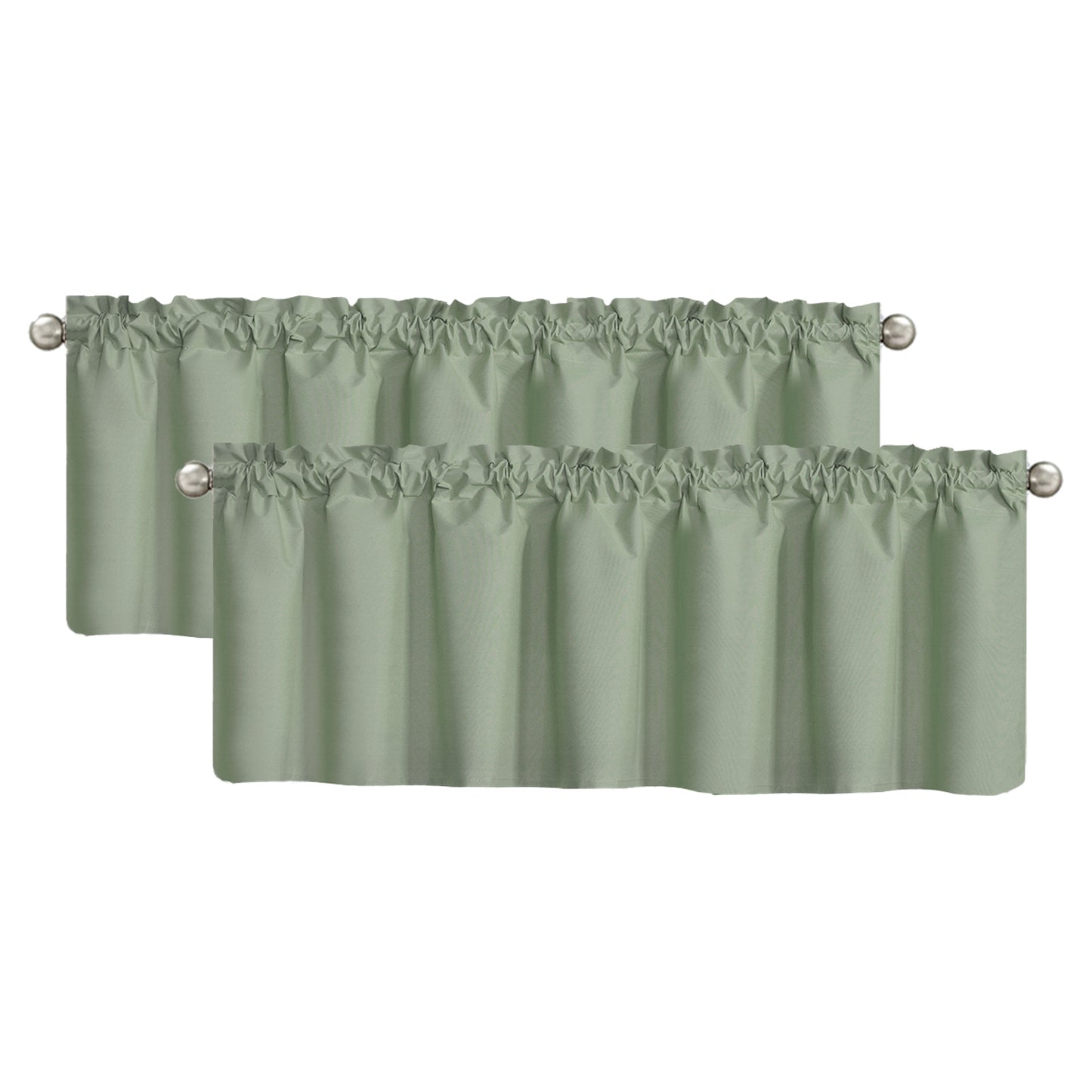 Blackout Window Valance Rod Pocket Curtains, Window Treatment 2 Panels, 39x20 inches