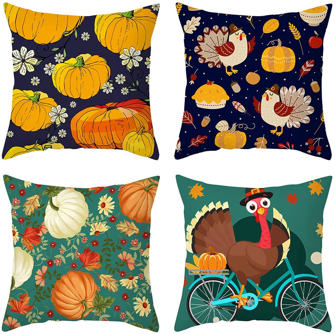 Holiday Decorations Pillow Covers Set of 4 for Sofa Couch Bed