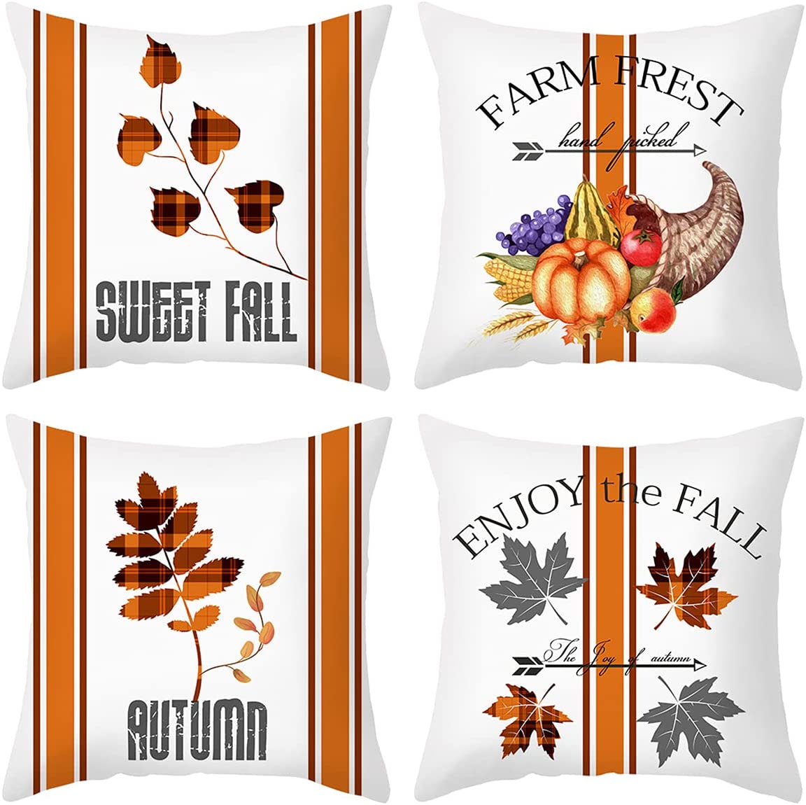 Holiday Decorations Pillow Covers Set of 4 for Sofa Couch Bed