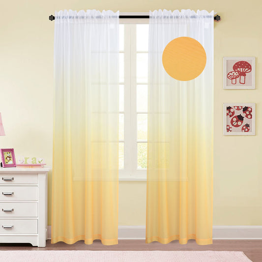 Gyrohomestore Gradient Sheer Pod Pocket Curtain Panels