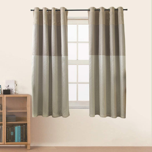 Three-Color Stitching Room-Darkening Curtains