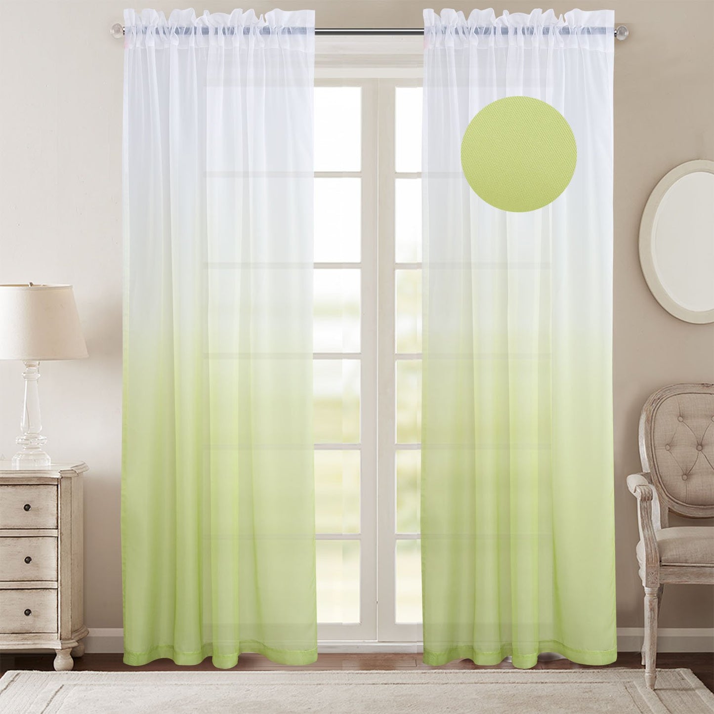 Gyrohomestore Gradient Sheer Pod Pocket Curtain Panels