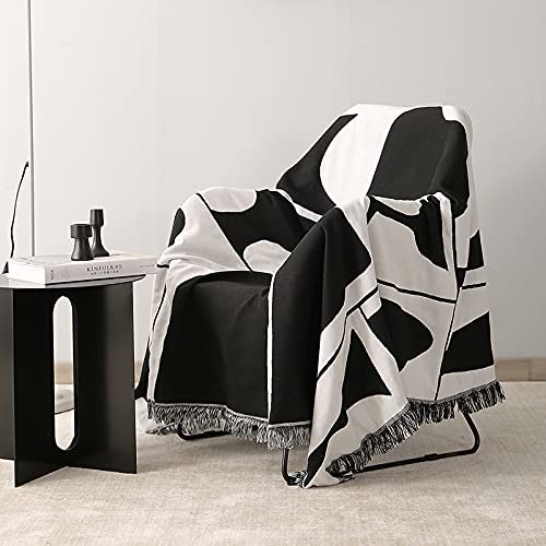 Vase pattern Blanket for Couch with Tassels