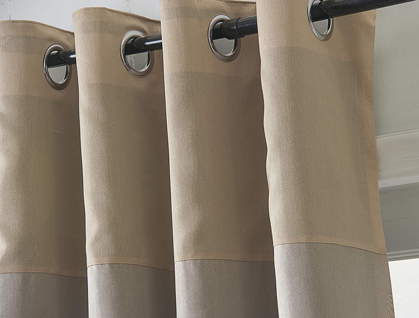 Three-Color Stitching Room-Darkening Curtains