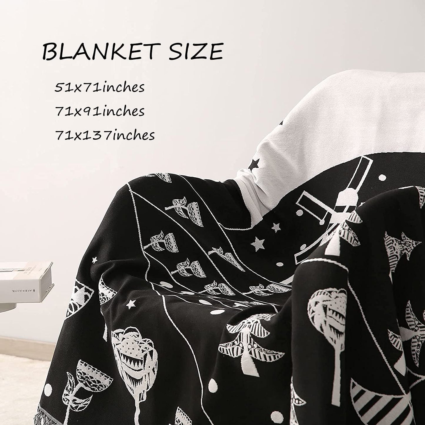 Dream farmThrow Blanket for Couch with Tassels for Chair
