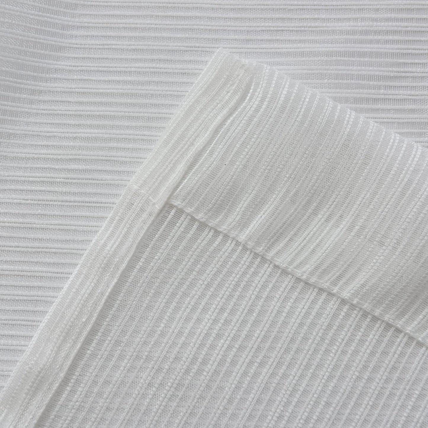White Stripe Sheer Voile Window Curtain Sunlight Filtering Grommet Top 1 Panel