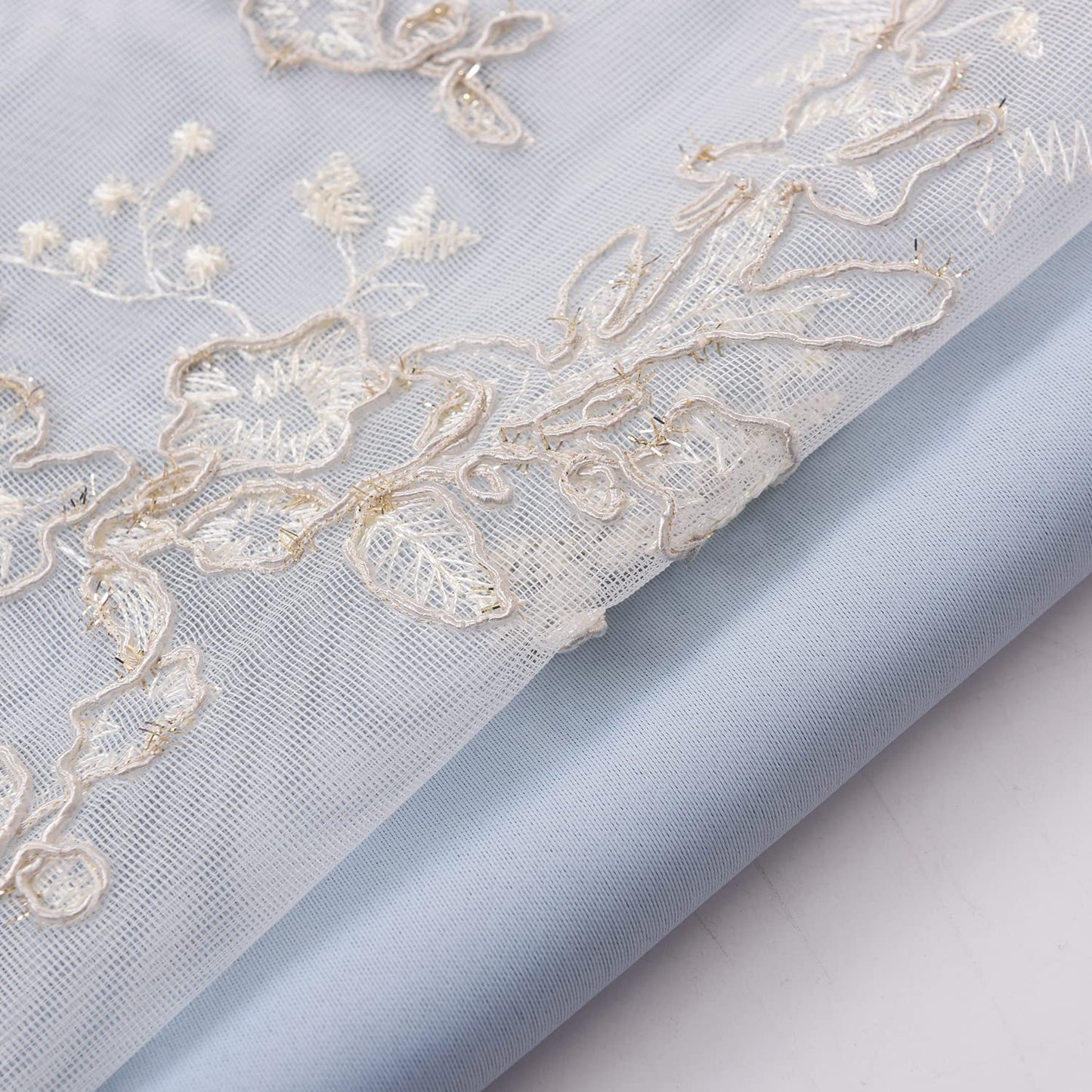 Double Layer Curtains With Embroiered Sheer Voile Room Darkening Grommet Top Drapes for Girls