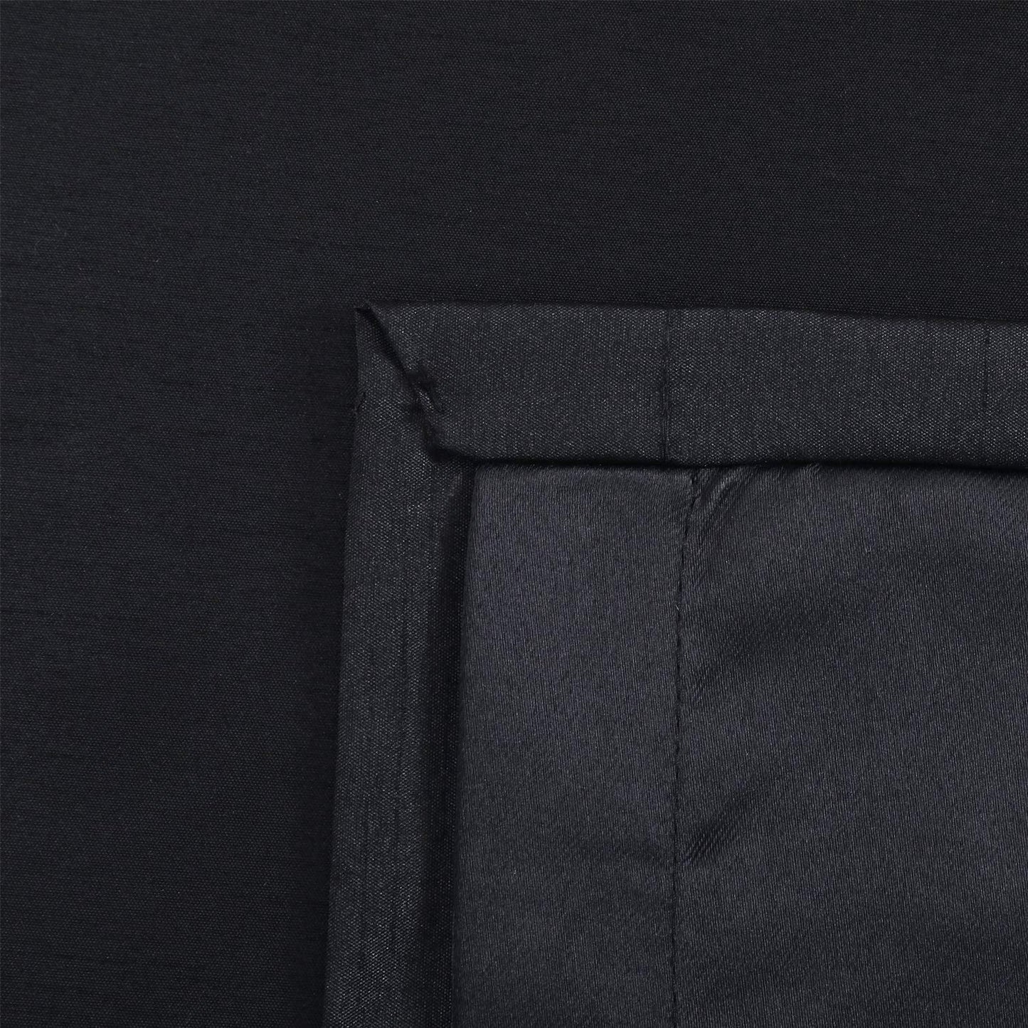 Black Faux Silk Blackout Curtains,Fully Lined Solid Color Window Treatment Drapes