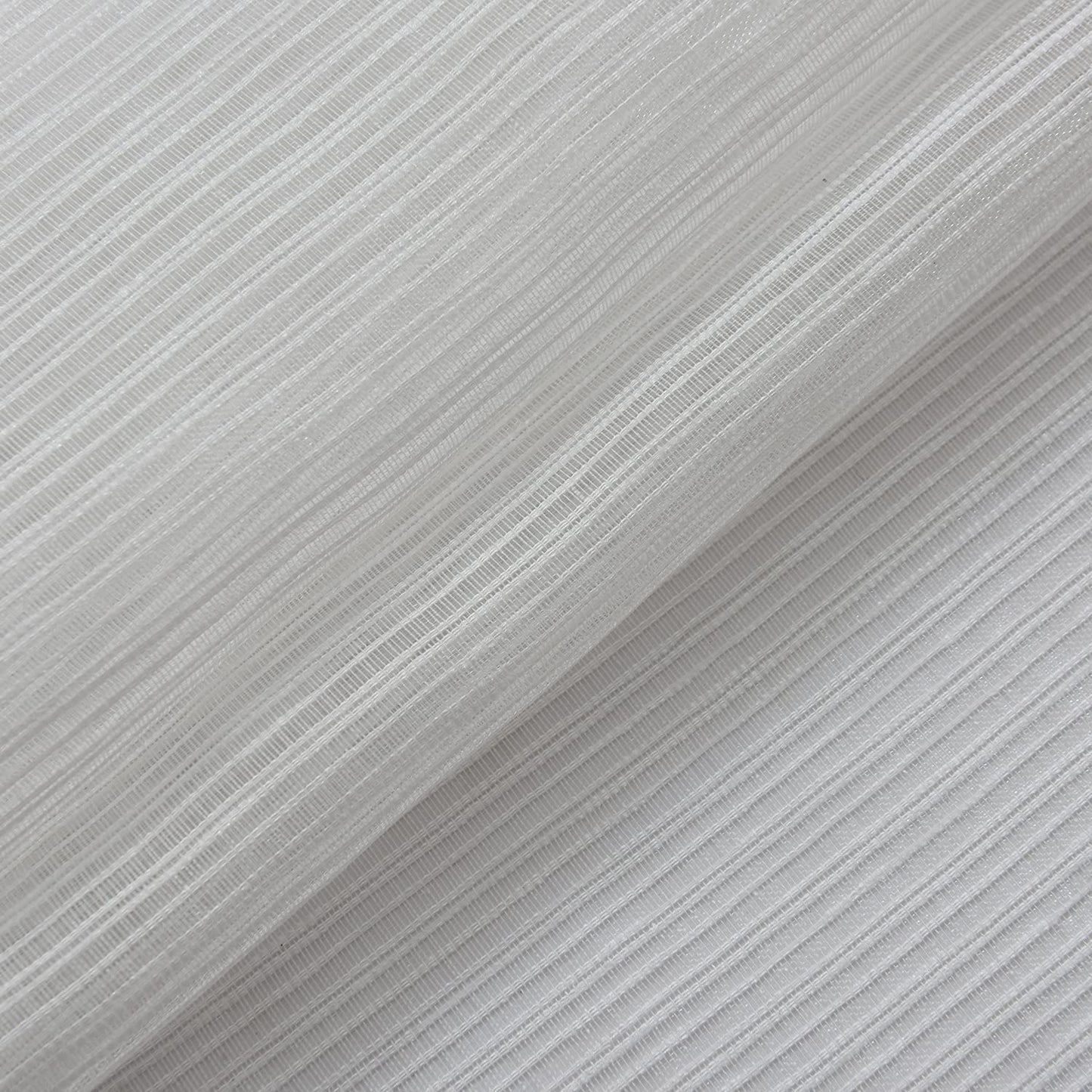 White Stripe Sheer Voile Window Curtain Sunlight Filtering Rod Pocket 1 Panel