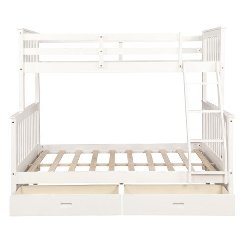 Gyrohomestore Twin-Over-Full Bunk Bed with Ladders For Bed Room