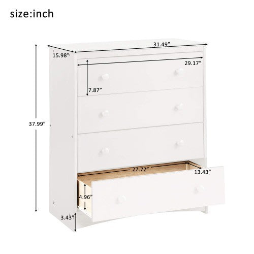 Gyrohomestore Bedroom 4 drawer Dresser with Wood Chest