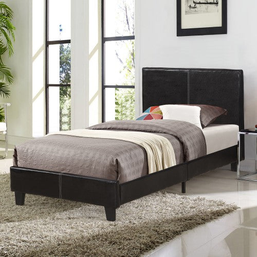Gyrohomestore Upholstery Twin Platform Bed with Faux-Leather