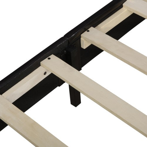 Gyrohomestore Upholstery Twin Platform Bed with Faux-Leather