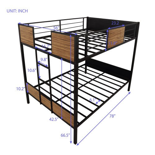 Gyrohomestore Mordern steel frame Full-over-full Bunk Bed