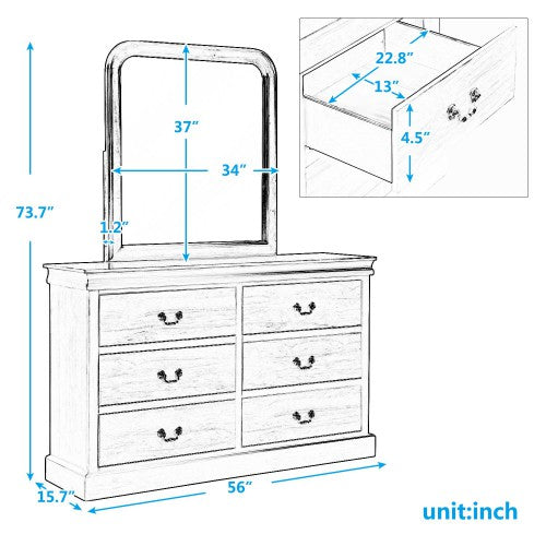 Gyrohomestore Makeup Dresser Mirror Bedroom Furniture