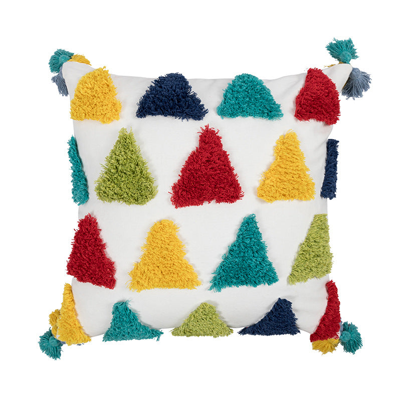 Cotton Canvas Pillow Covers with rainbow element