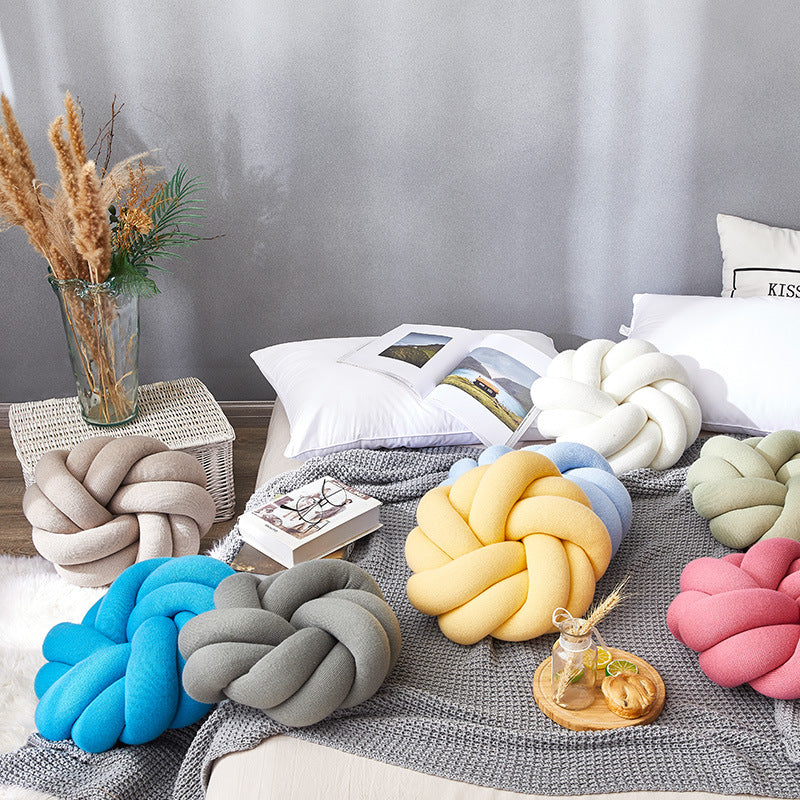 Knotted Circular Throw Pillow Soft for Bedroom Living Room Couch