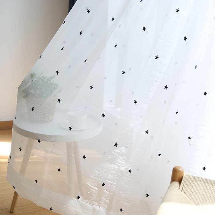 Sheer Voile Curtains with different Star Embroidery