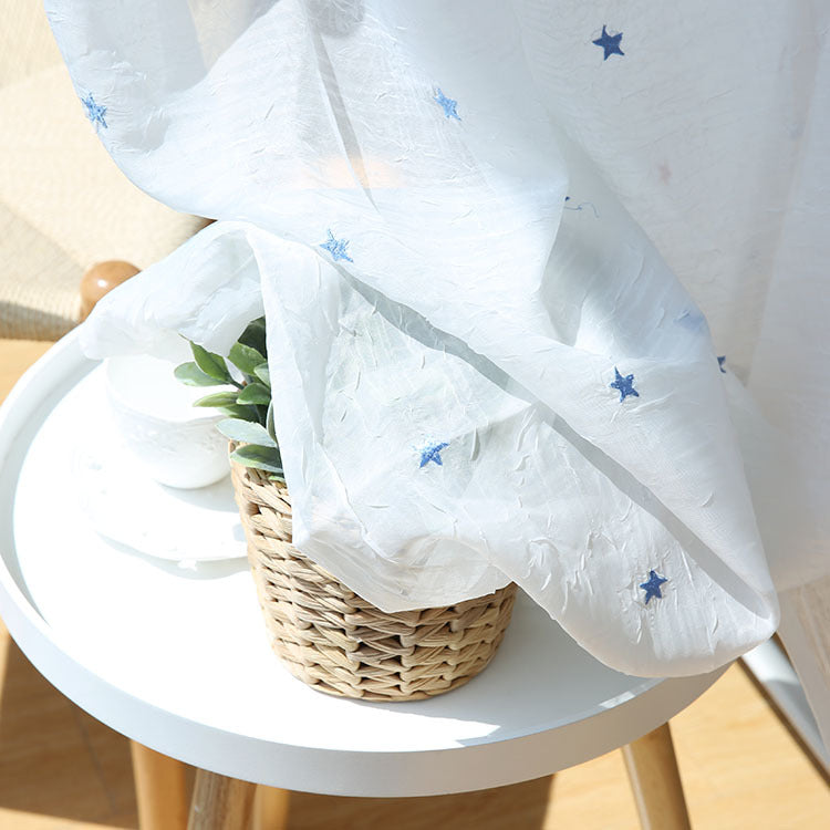 Sheer Voile Curtains with different Star Embroidery