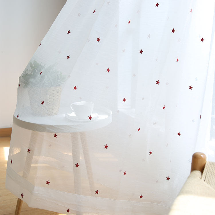 Sheer Voile Curtains with different Star Embroidery