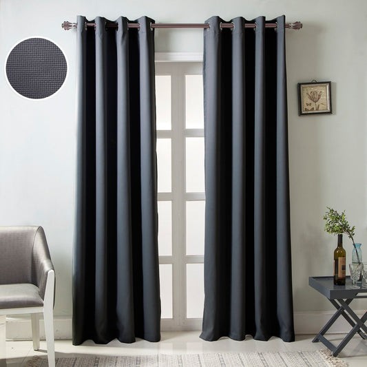 Gyrohomestore Solid Color Thermal Insulated Blackout Curtains Metal Grommet Curtain Panels