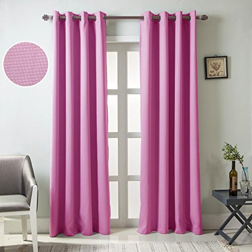 Gyrohomestore Solid Color Thermal Insulated Blackout Curtains Metal Grommet Curtain Panels