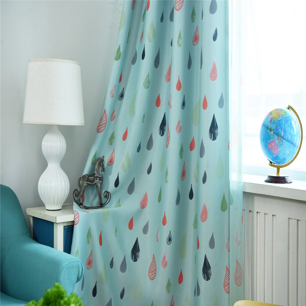 Gyrohomestore Raindrop Style Grommet Blackout Window Curtains