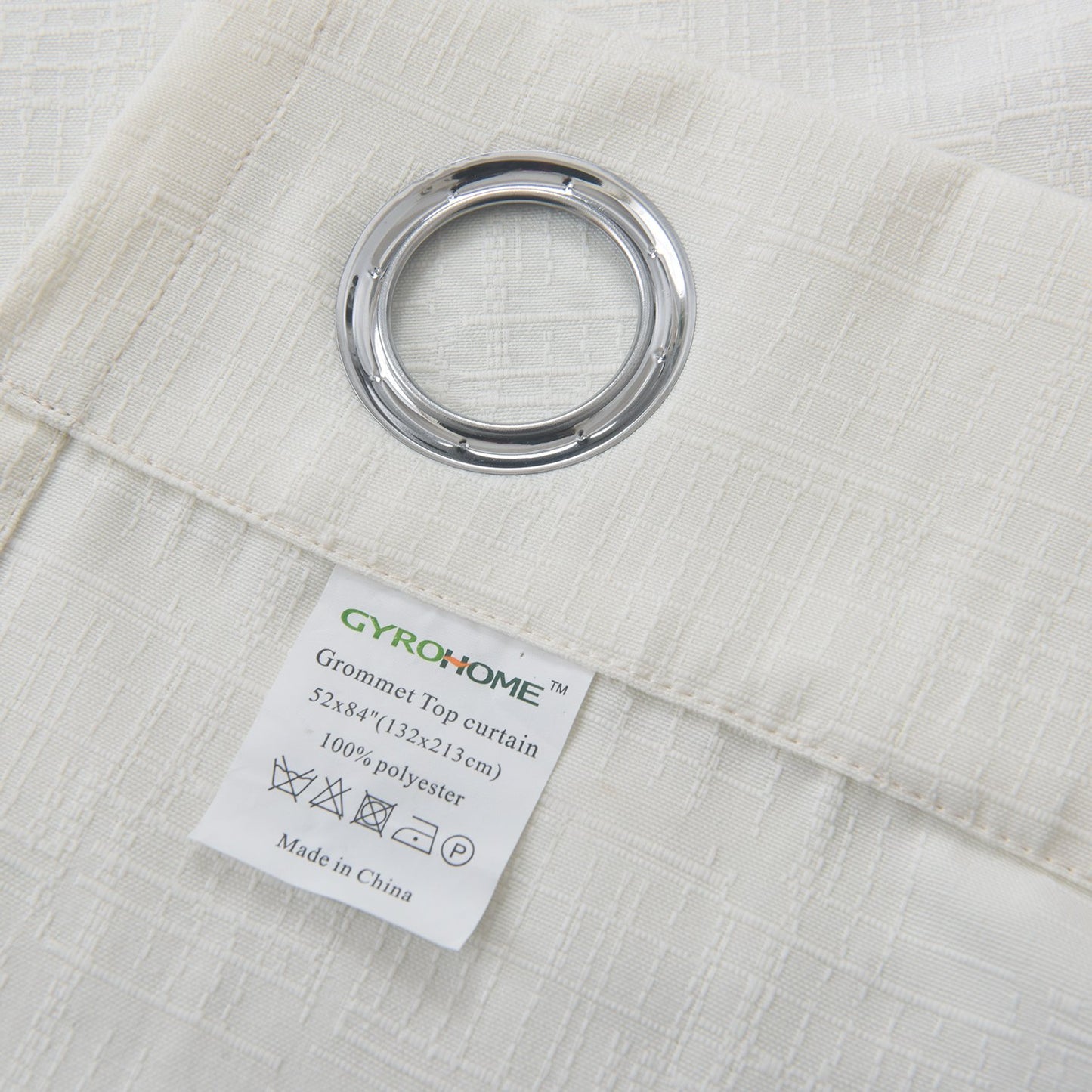 Gyrohomestore Jacquard Solid Room Darkening Grommet Blackout Curtains