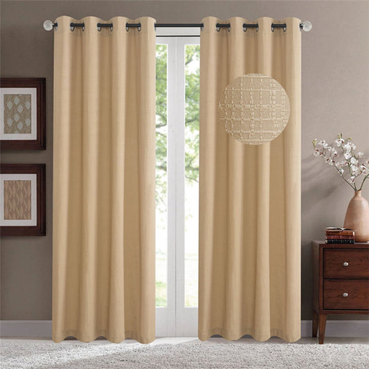 Gyrohomestore Jacquard Solid Room Darkening Grommet Blackout Curtains