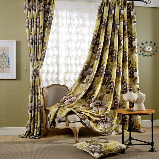 Gyrohomestore Nature Floral Thermal Engery Saving Blackout Curtains