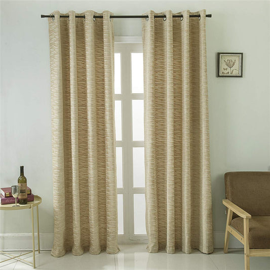 Gyrohomestore Gold Horizontal Stripes Eclipse Blackout Curtains