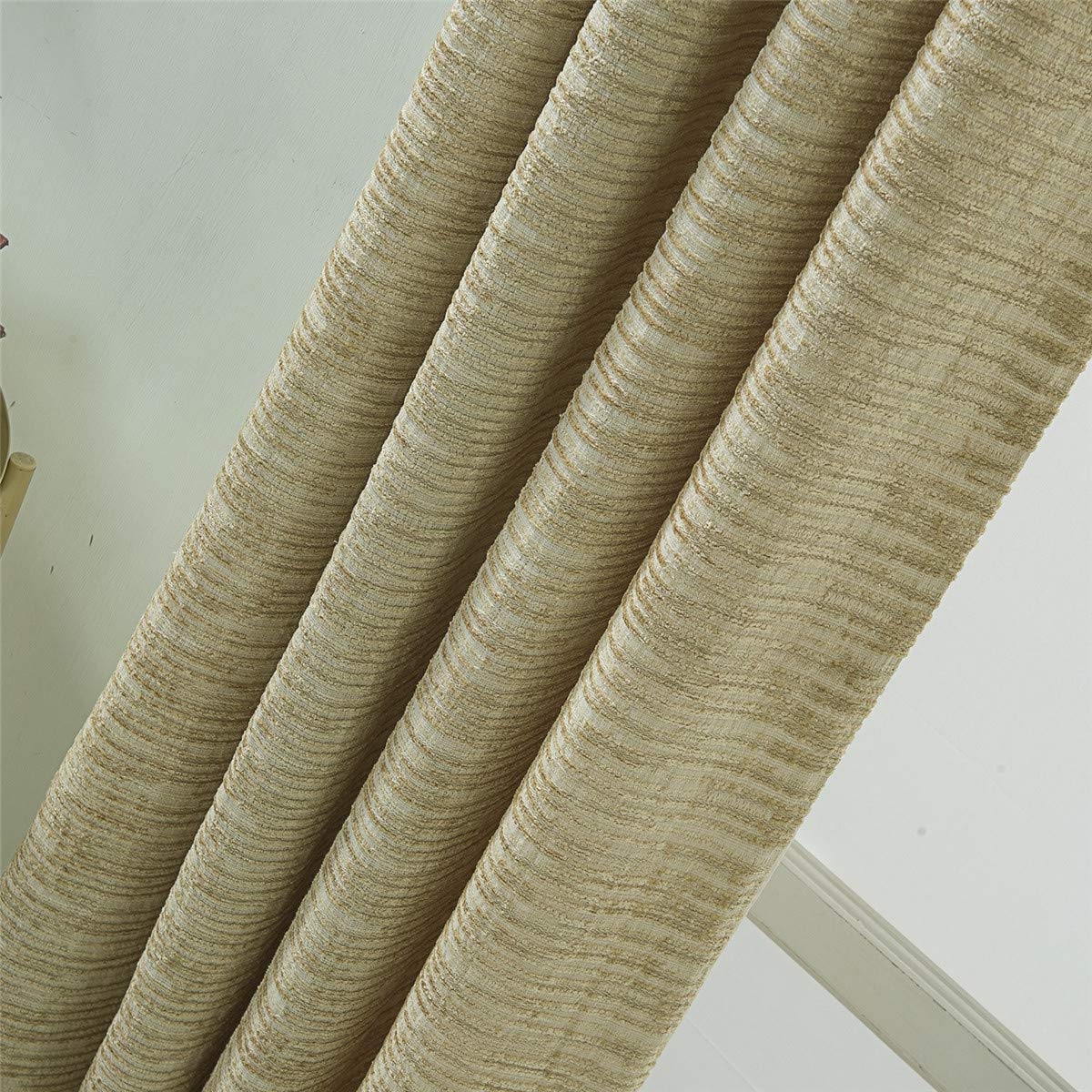 Gyrohomestore Gold Horizontal Stripes Eclipse Blackout Curtains