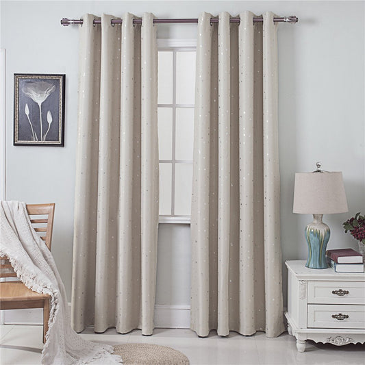 Gyrohomestore Twinkle Stars Washable Drape Noise Reducing Eclipse Blackout Curtains