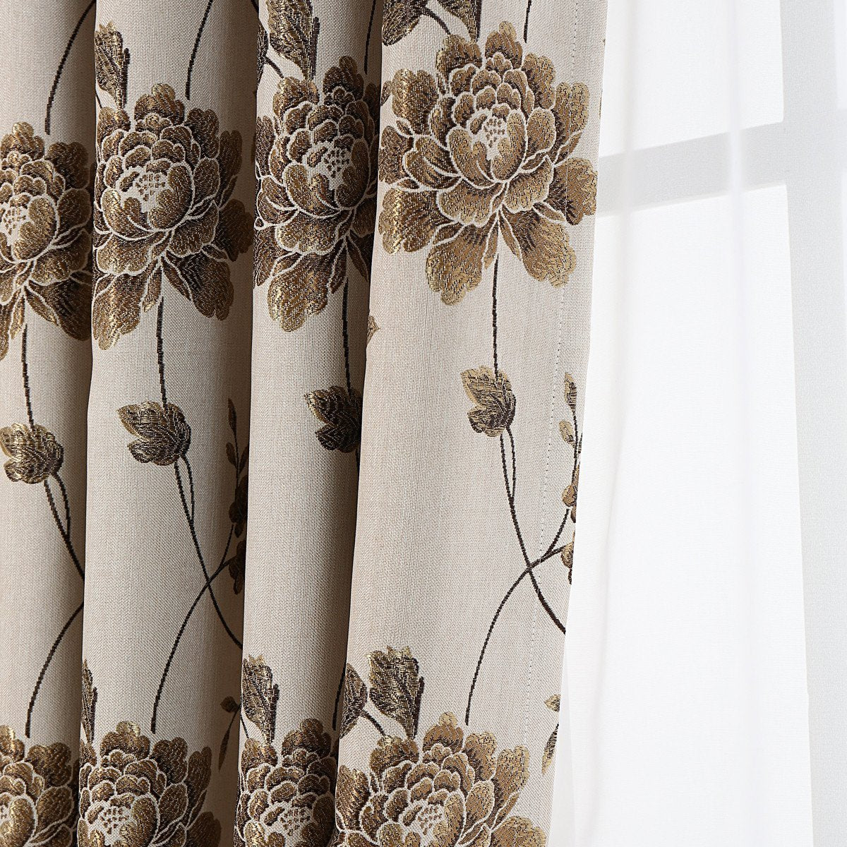 Gyrohomestore Farmhouse Big Flowers Cheap Blackout Curtains