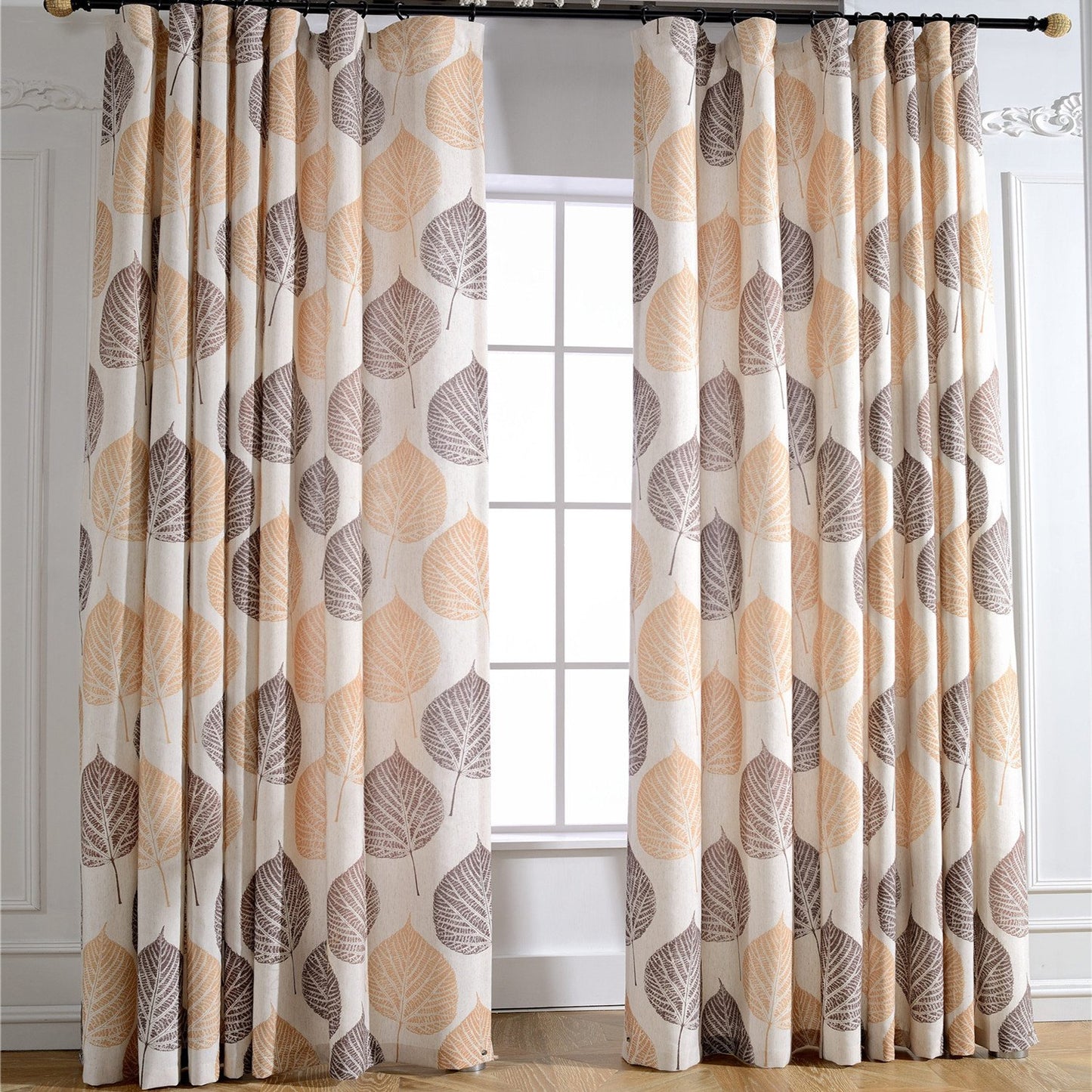 Gyrohomestore Autumn Natural Trees Embroidered Room Darkening Window Draps