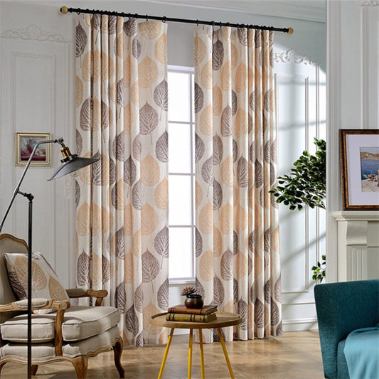 Gyrohomestore Autumn Natural Trees Embroidered Room Darkening Window Draps