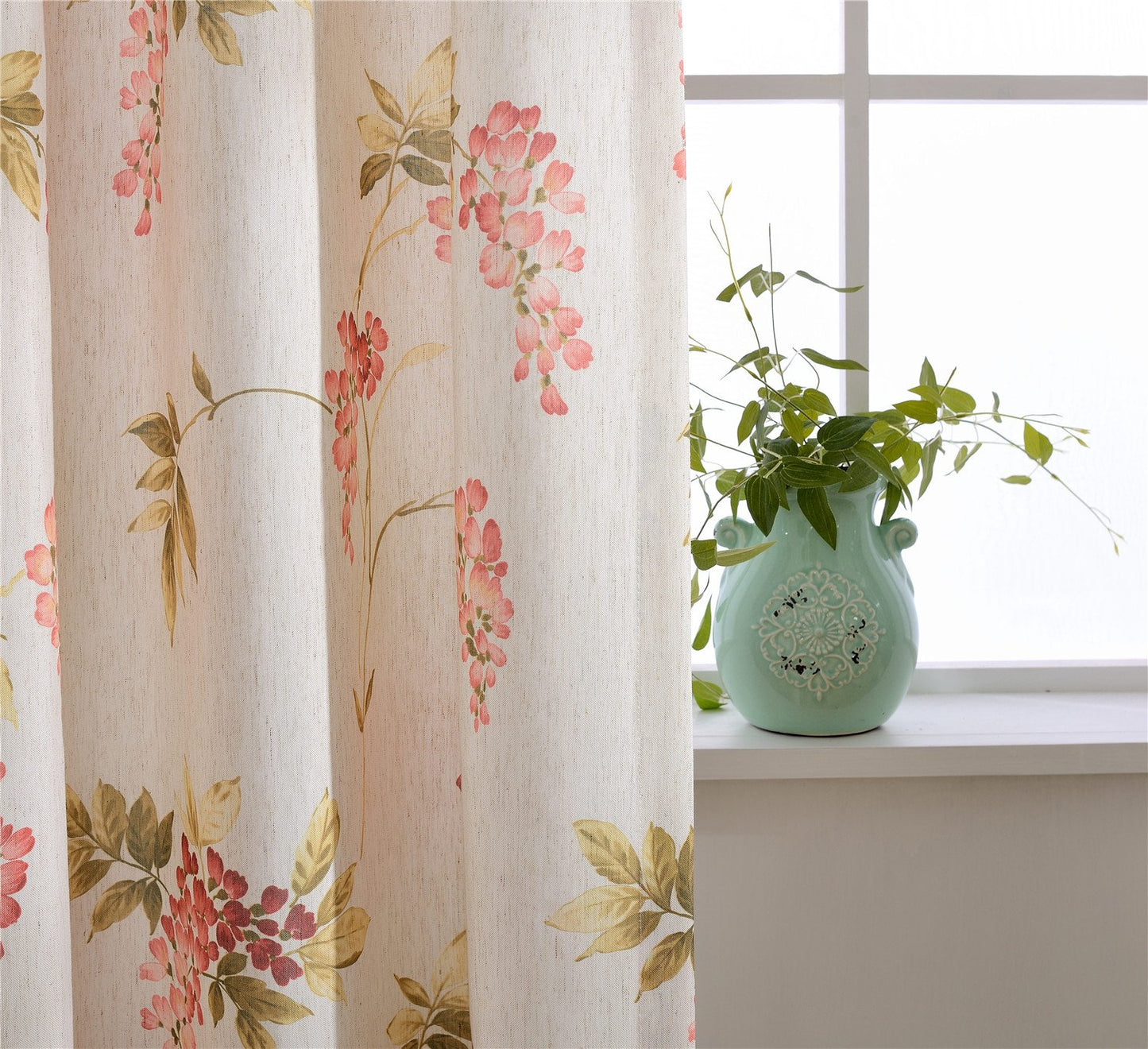 Gyrohomestore Floral Flowers Blackout Rod Pocket Energy Efficient Window Draps