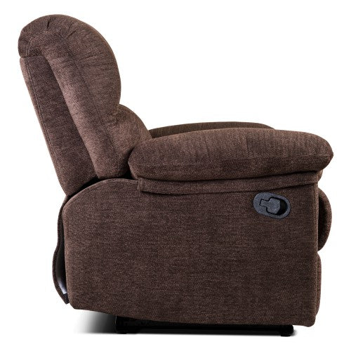Gyrohomestore Modern Luxurious Chenille Recliner Cocoa Love Sofa with Console