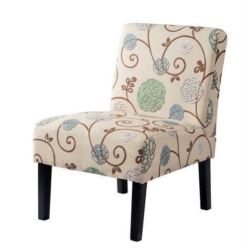 Gyrohomestore Living Room Armless Accent Chair with Solid Wood Legs