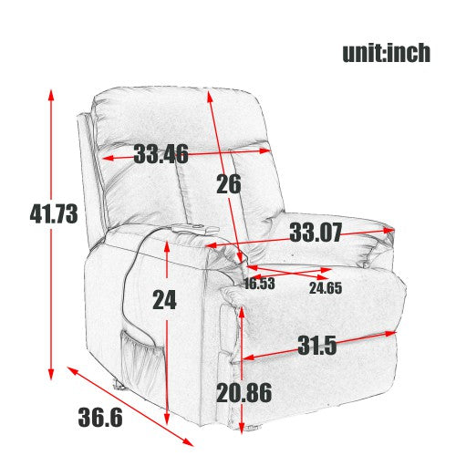 Gyrohomestore PU Leather Living Room Heavy Duty Reclining Lift Chair