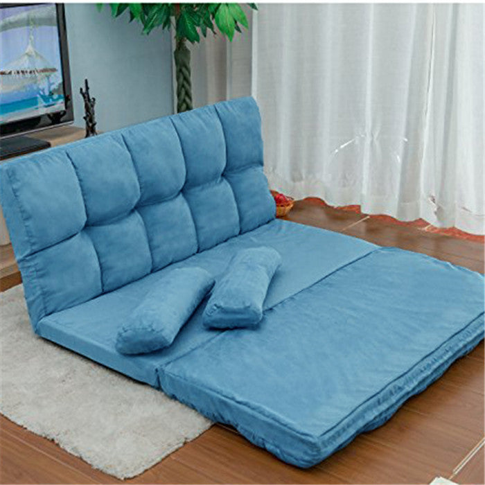 Gyrohomestore Two Pillows Double Chaise Lounge Sofa Chair Floor Couch