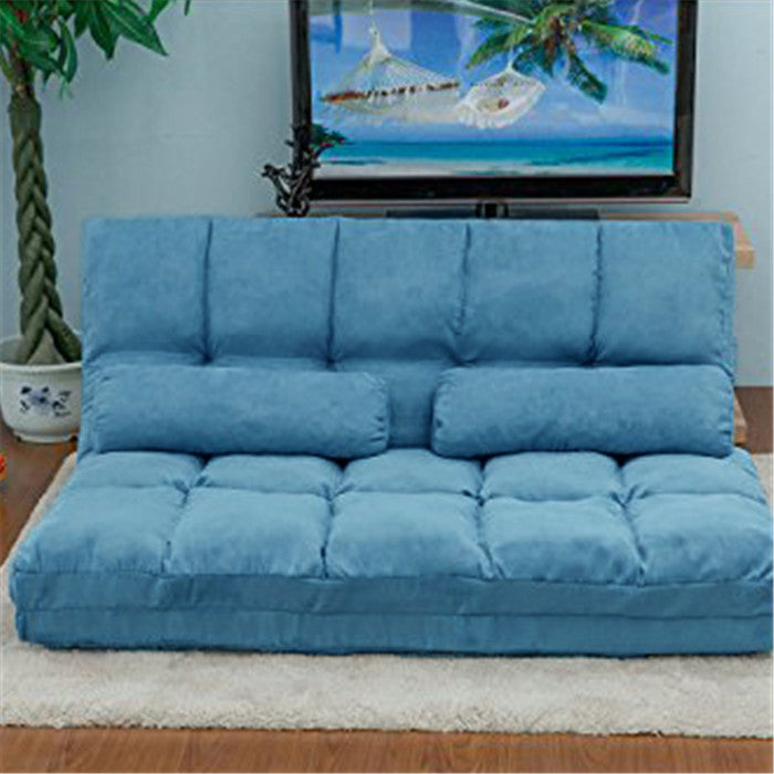 Gyrohomestore Two Pillows Double Chaise Lounge Sofa Chair Floor Couch