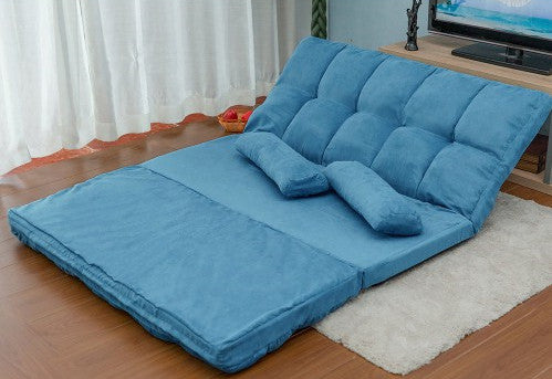 Gyrohomestore Two Pillows Double Chaise Lounge Sofa Chair Floor Couch