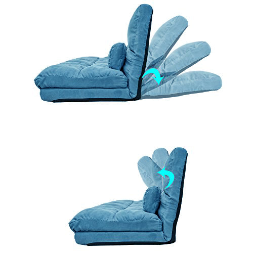 Gyrohomestore Two Pillows Double Chaise Lounge Sofa Chair Floor Couch